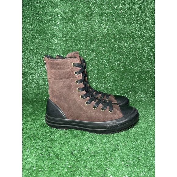 Converse All Star Fur Lined Brown Suede High Top Ankle Boots Women’s Size 6.5 - Picture 2 of 14